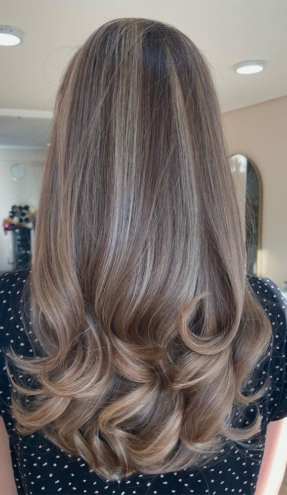 Mid-Back Dark Bronde Balayage — Classy Bronde Balayage