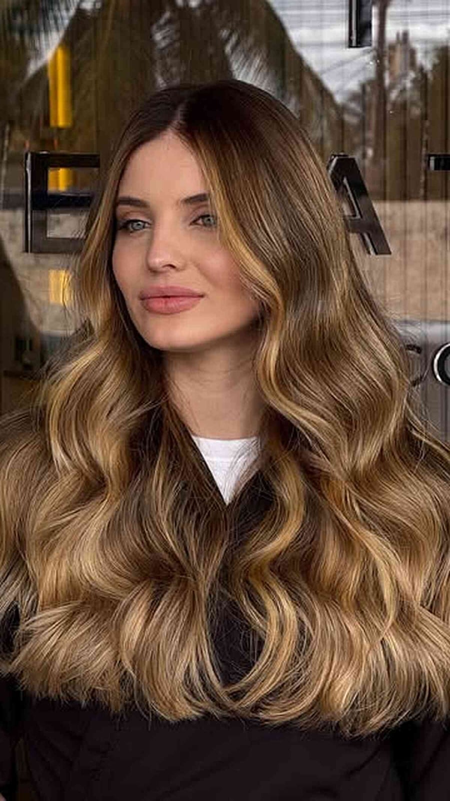 Mid-Back Warm Bronde Balayage With Glossy Finish — Classy Bronde Balayage