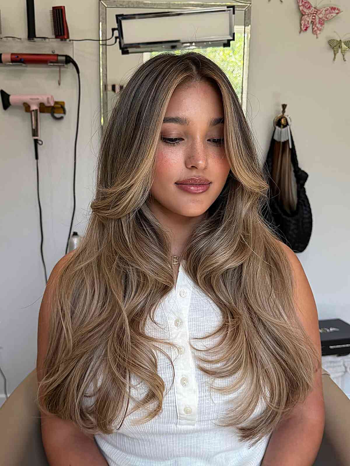 Warm Bronde Balayage Mid-Back Length — Classy Bronde Balayage