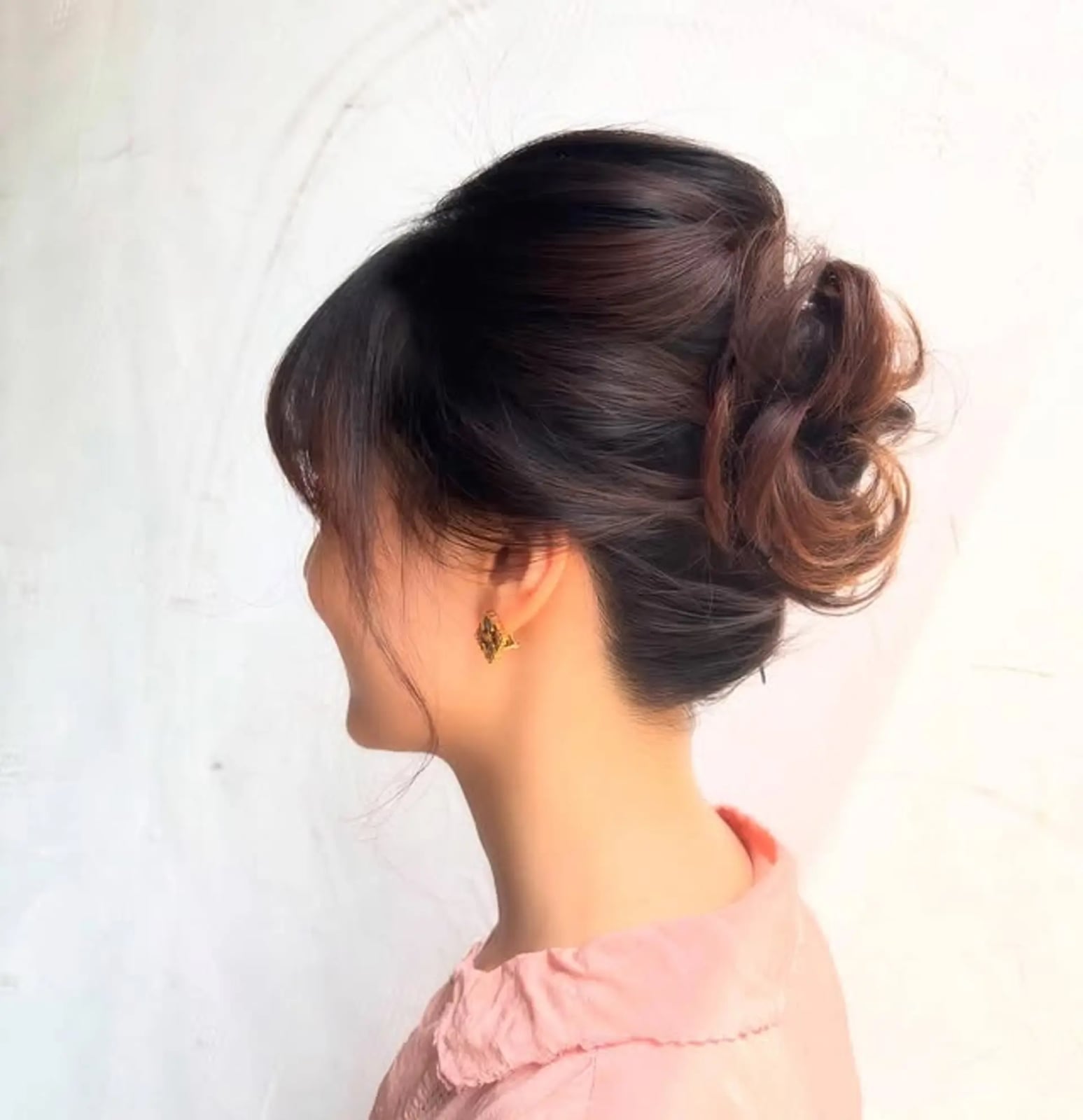Low Bun With Face-Framing Curtain Bangs — Classy Bun and Bang