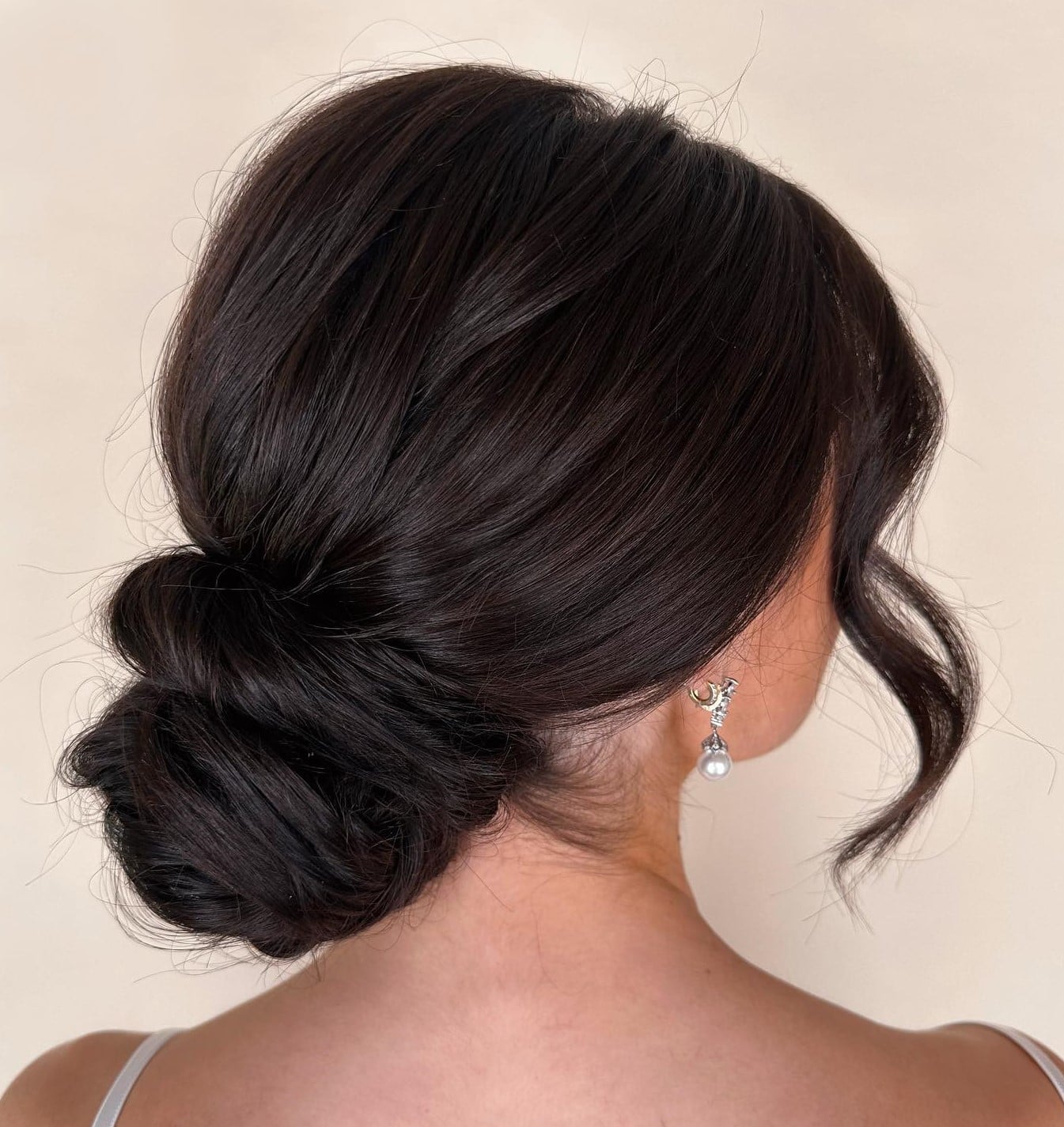 Elegant Low Bun Swept Back — Classy Bun and Bang