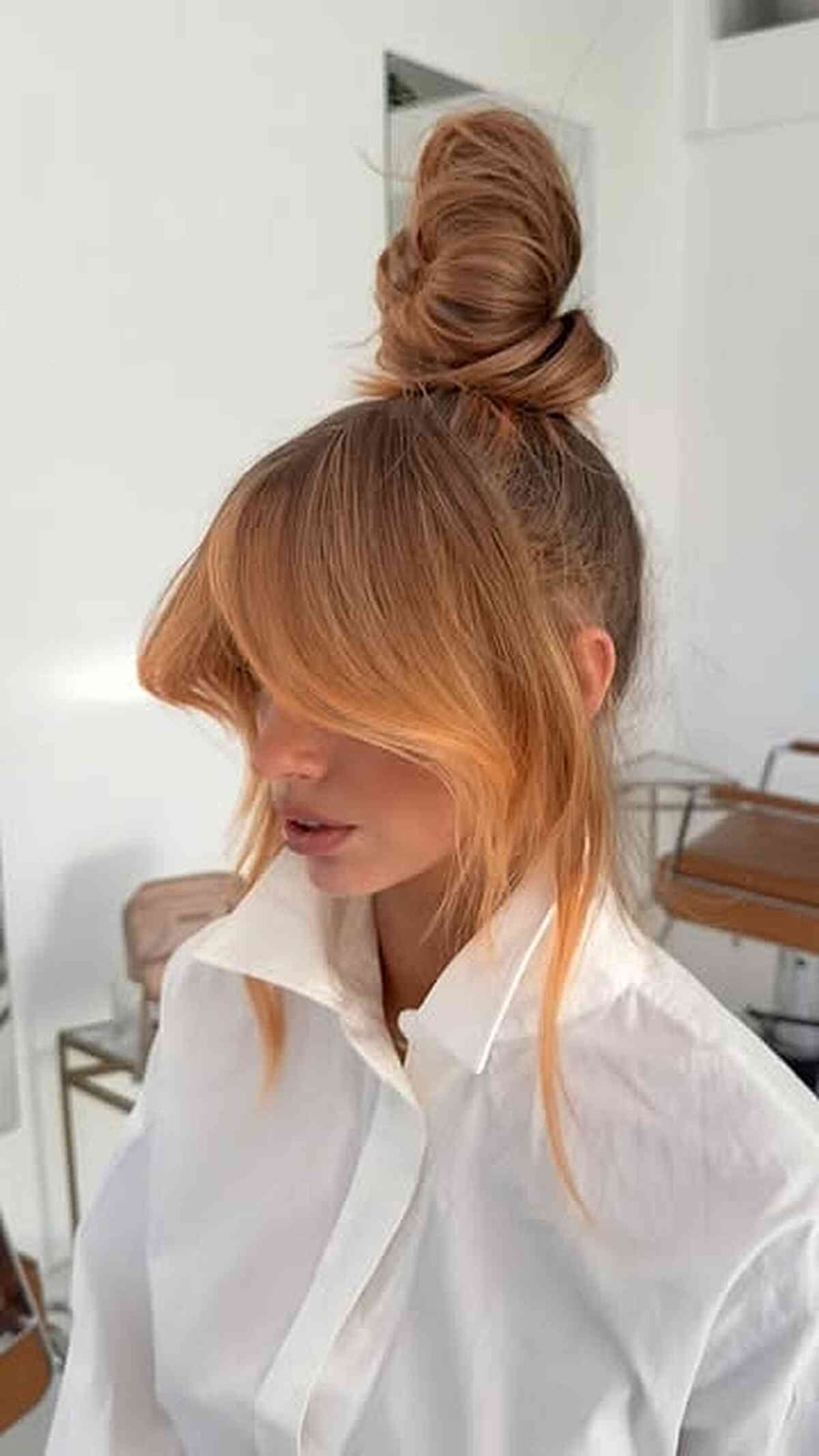 Messy Bun With Face-Framing Bangs — Classy Bun and Bang