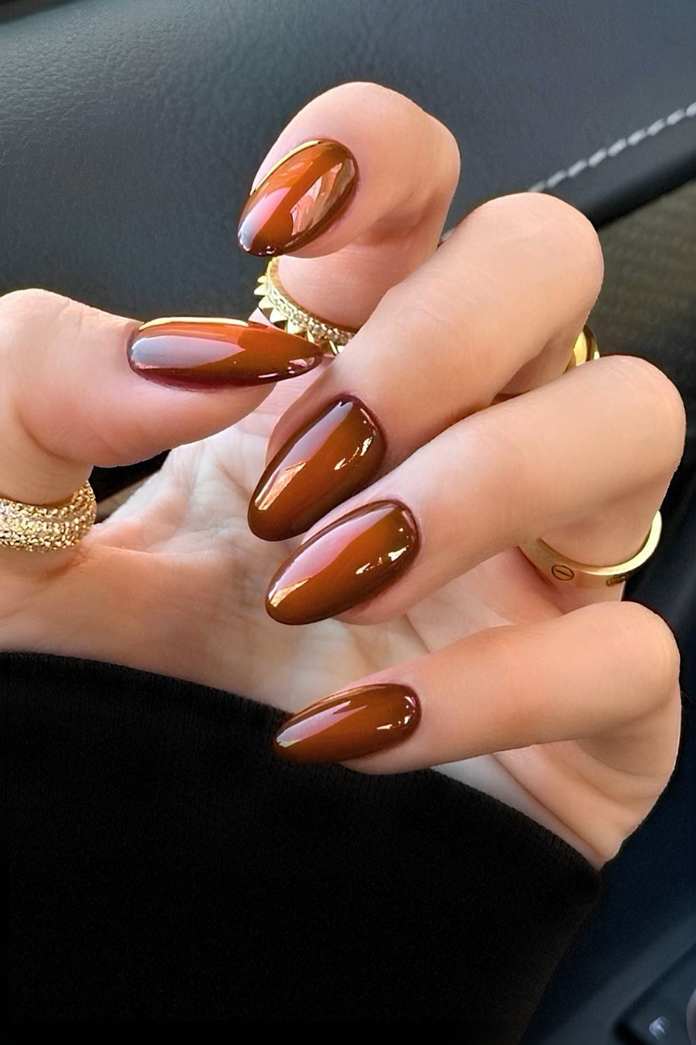Deep Burnt Orange High Gloss Medium Oval Nails Deep Burnt Orange High Gloss Medium Oval Nails — Classy Burnt Orange Nails