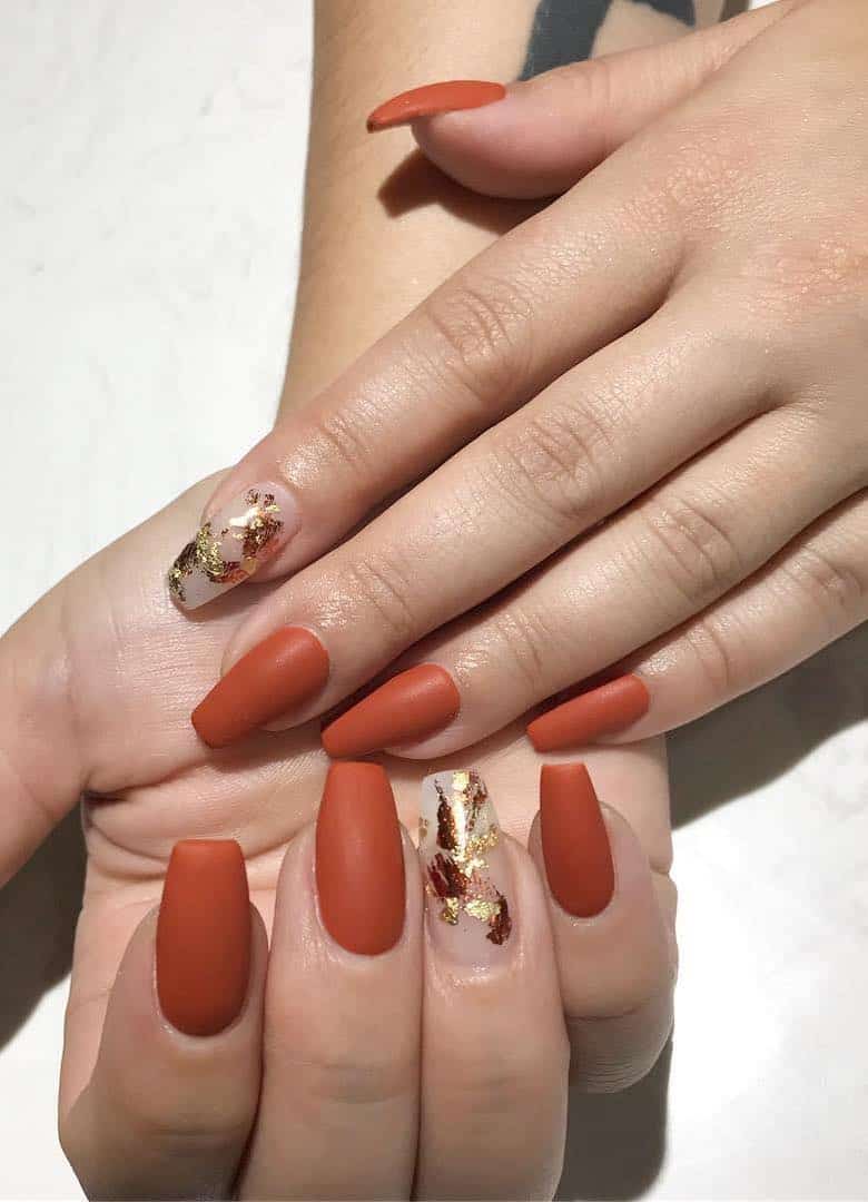 Burnt Orange Glitter Ombre Medium Almond Nails Burnt Orange Glitter Ombre Medium Almond Nails — Classy Burnt Orange Nails