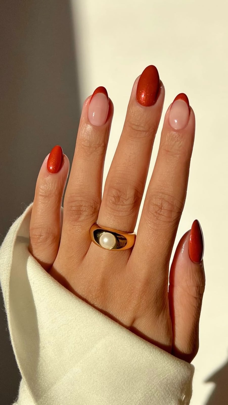 Burnt Orange French Tip Medium Almond Nails Burnt Orange French Tip Medium Almond Nails — Classy Burnt Orange Nails