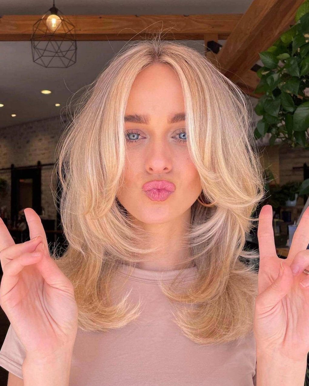Ash Blonde Collarbone With Curtain Bangs — Classy Butterfly Hair