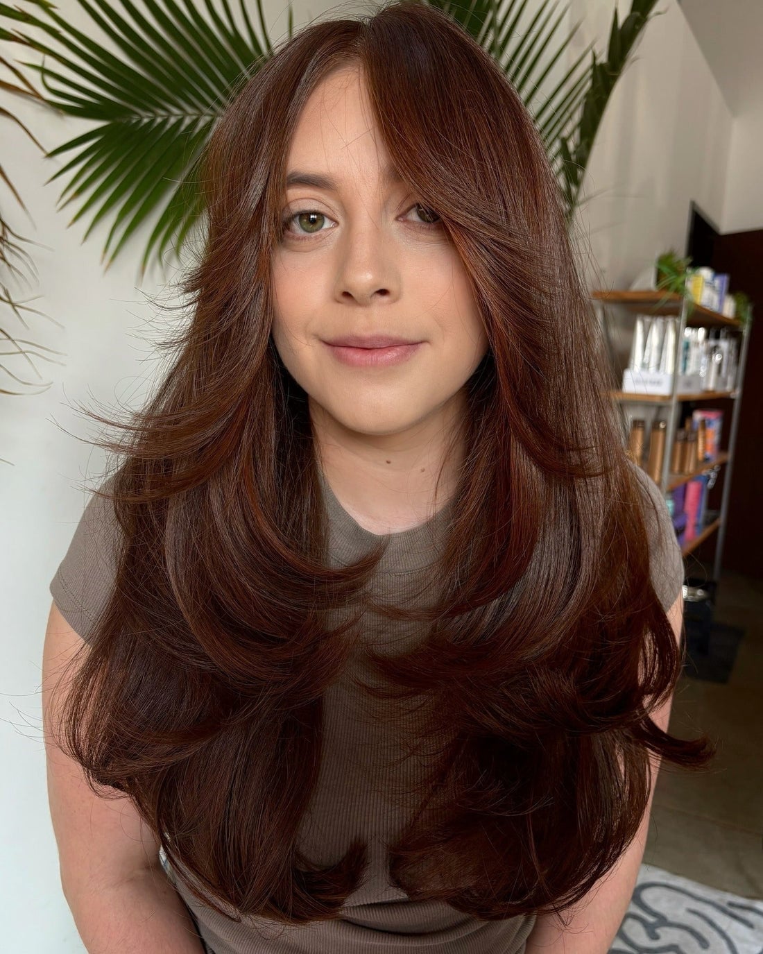 Mid-Back Auburn With Voluminous Layers — Classy Butterfly Hair