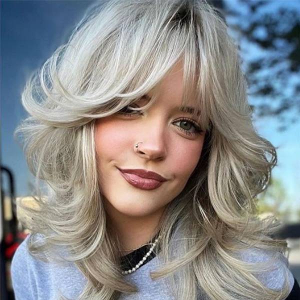Collarbone Platinum Butterfly With Waves — Classy Butterfly Haircut