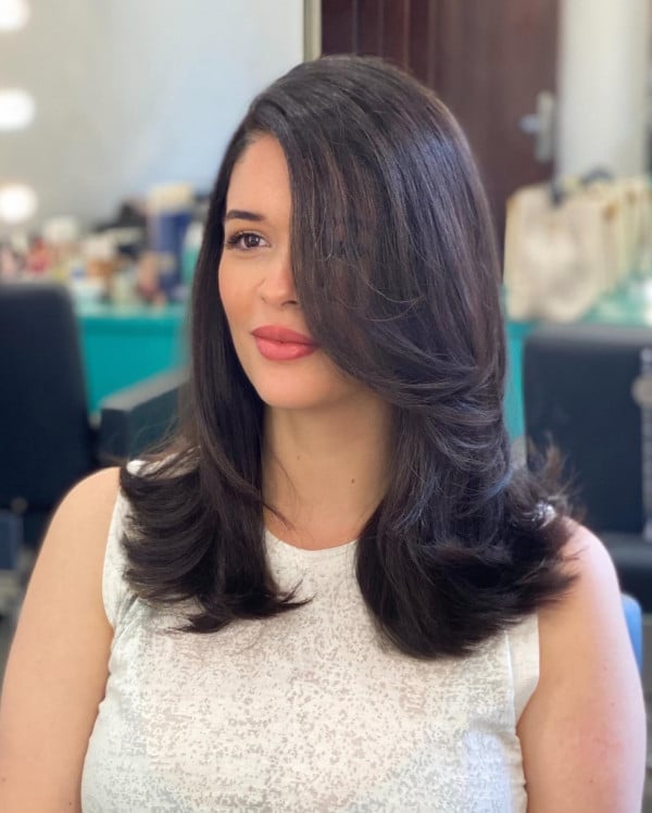 Mid-Back Butterfly With Soft Waves — Classy Butterfly Haircut
