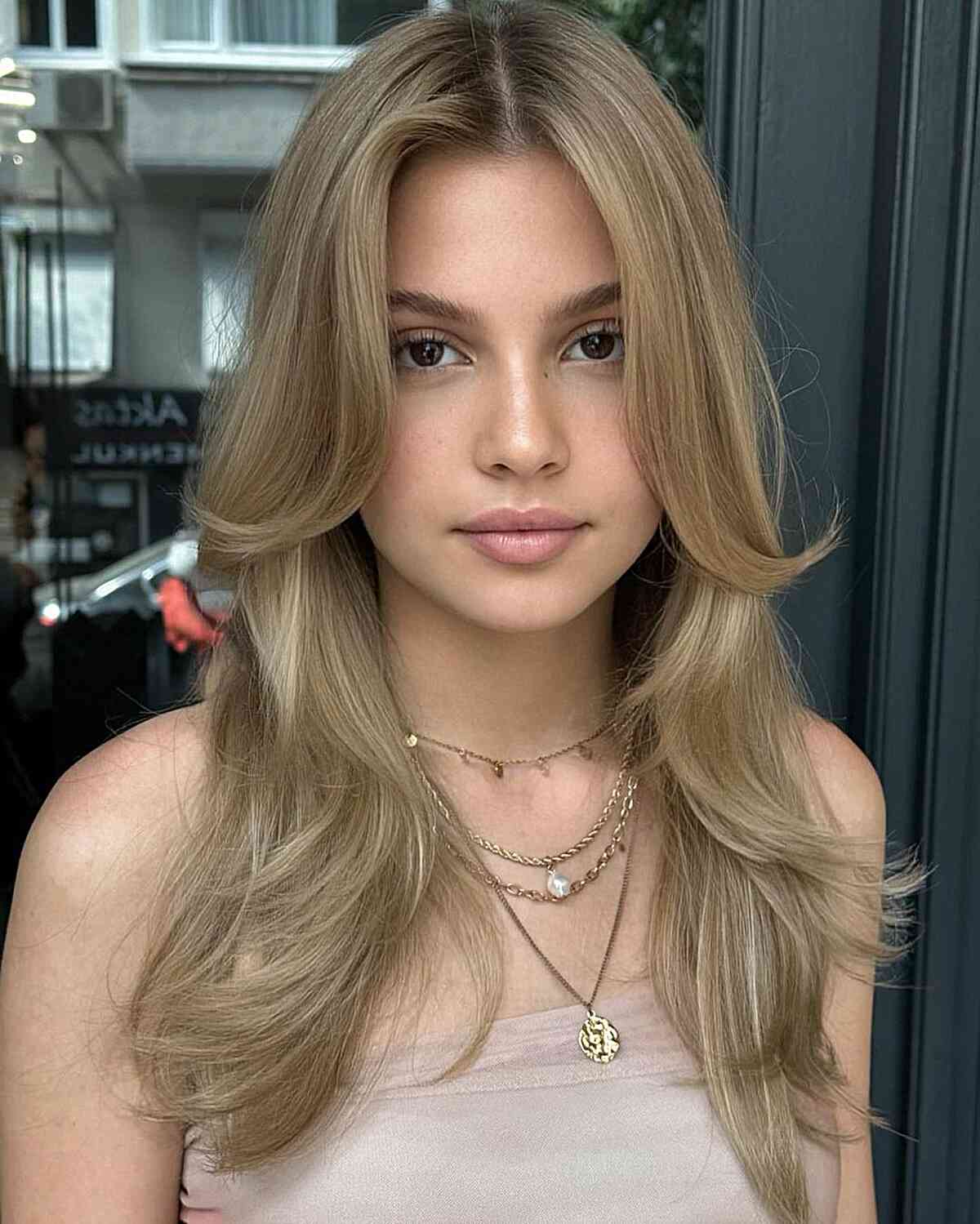 Collarbone Ash Blonde Butterfly — Classy Butterfly Haircut
