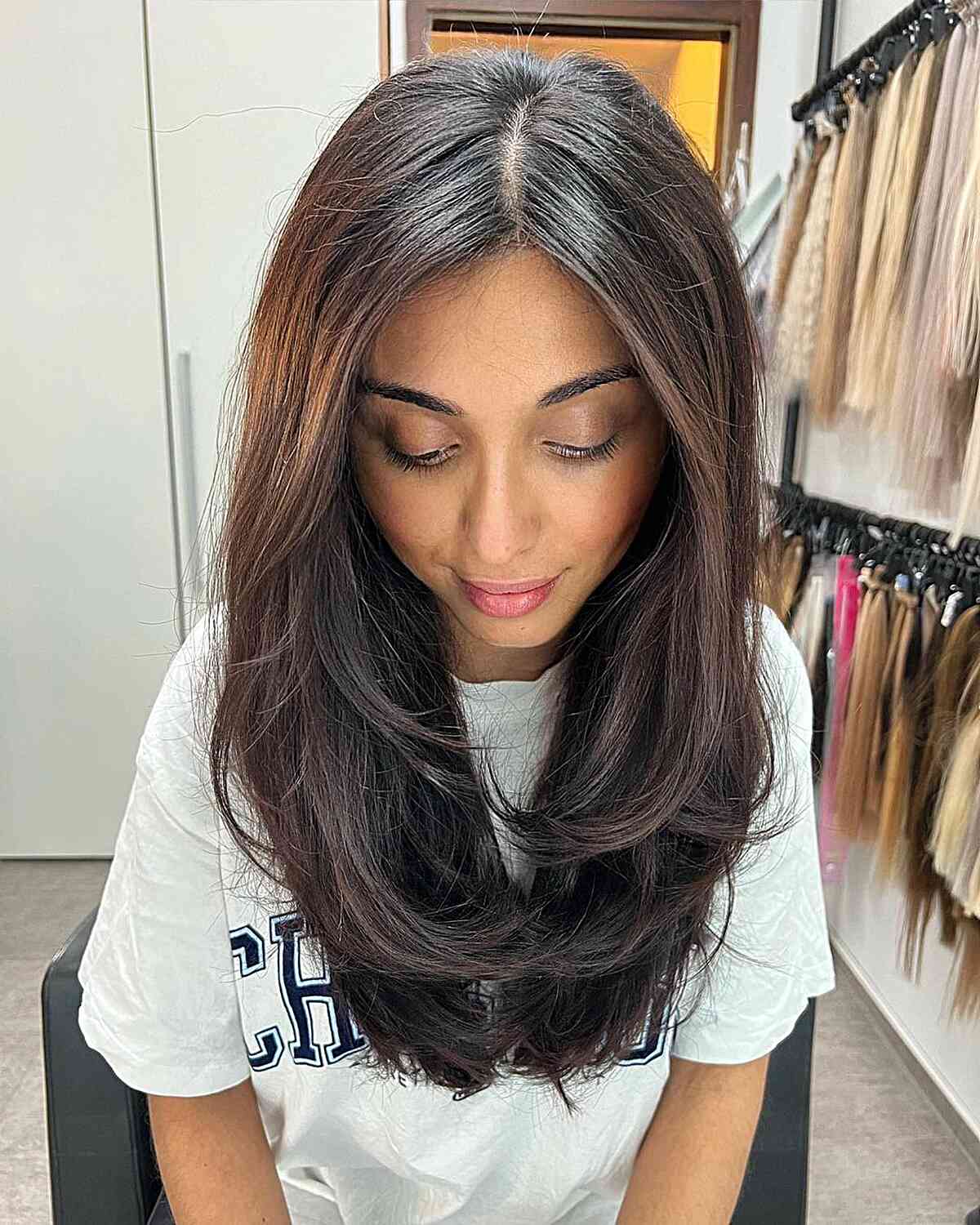 Collarbone Butterfly With Balayage Waves — Classy Butterfly Haircut