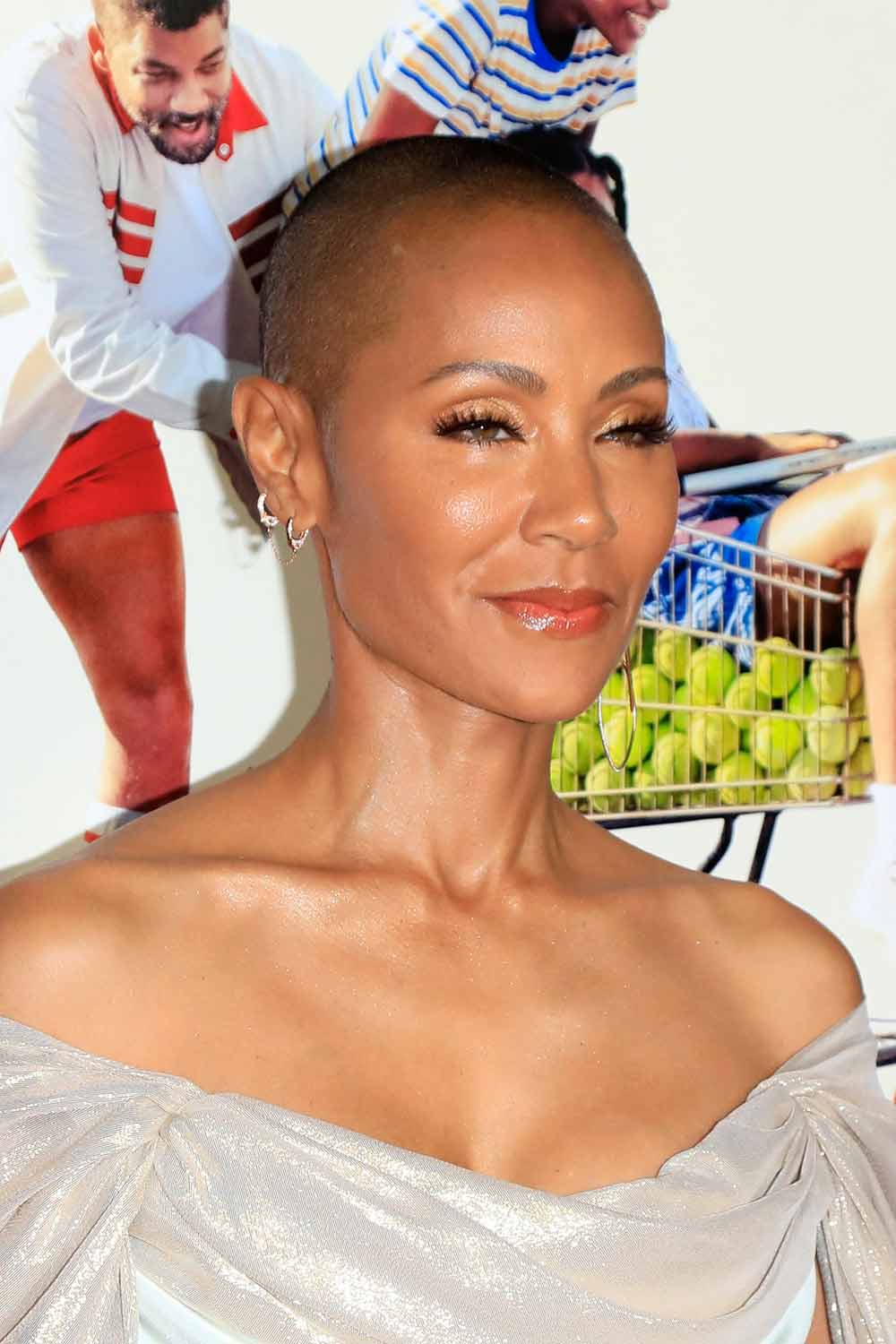 Shaved Head With Silver Off-Shoulder Top Shaved Head With Silver Off-Shoulder Top — Classy Buzz Cut