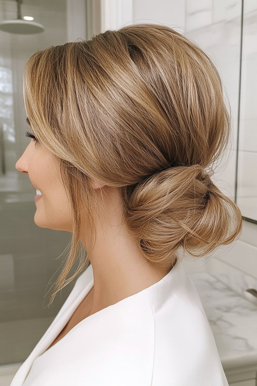 Soft Low Updo With Loose Waves And Blonde Soft Low Updo With Loose Waves And Blonde — Classy Casual Updo