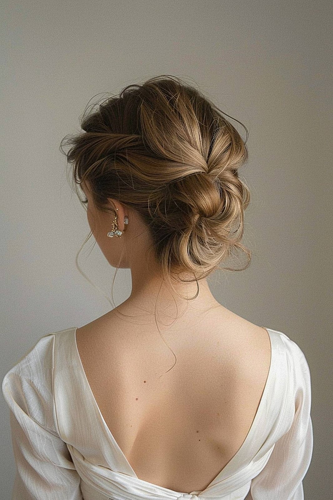 Textured Twisted Bun With Blonde Balayage Textured Twisted Bun With Blonde Balayage — Classy Casual Updo