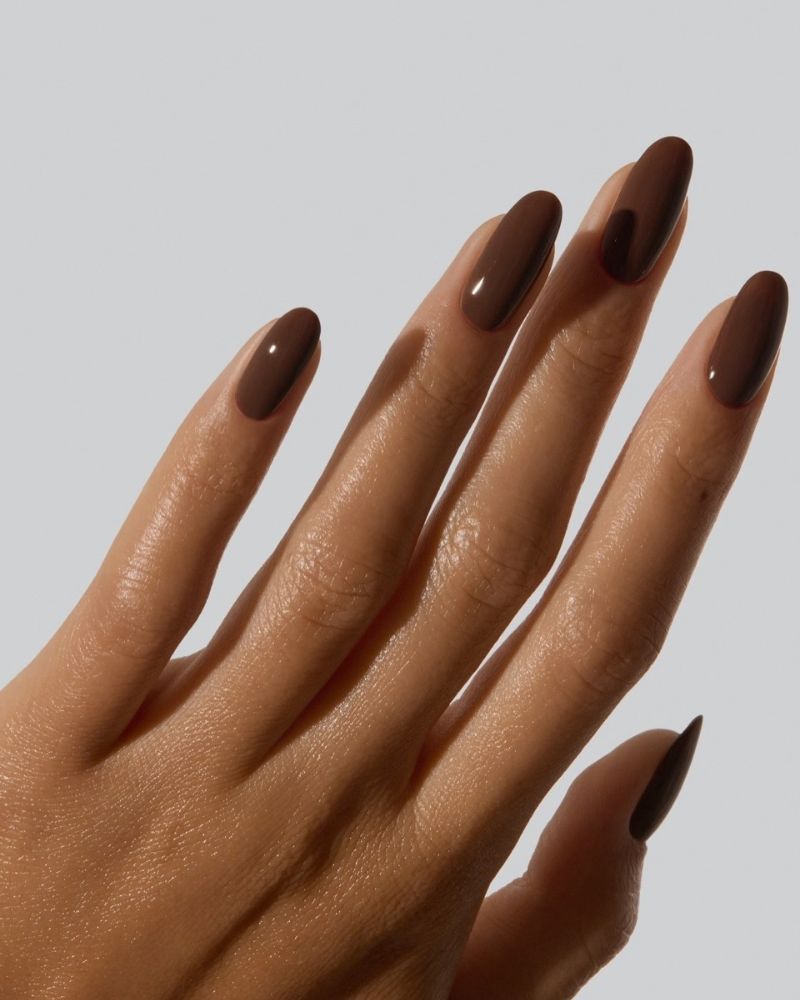 Rich Chocolate Brown Glossy Medium Oval Nails Rich Chocolate Brown Glossy Medium Oval Nails — Classy Chocolate Nails