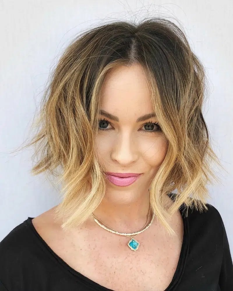 Chin Length Bob With Side Swept Bangs — Classy Choppy Bob Haircuts