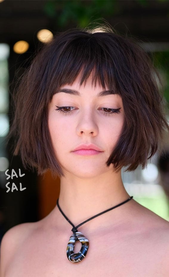 French Bob With Micro Bangs — Classy Choppy Bob Haircuts