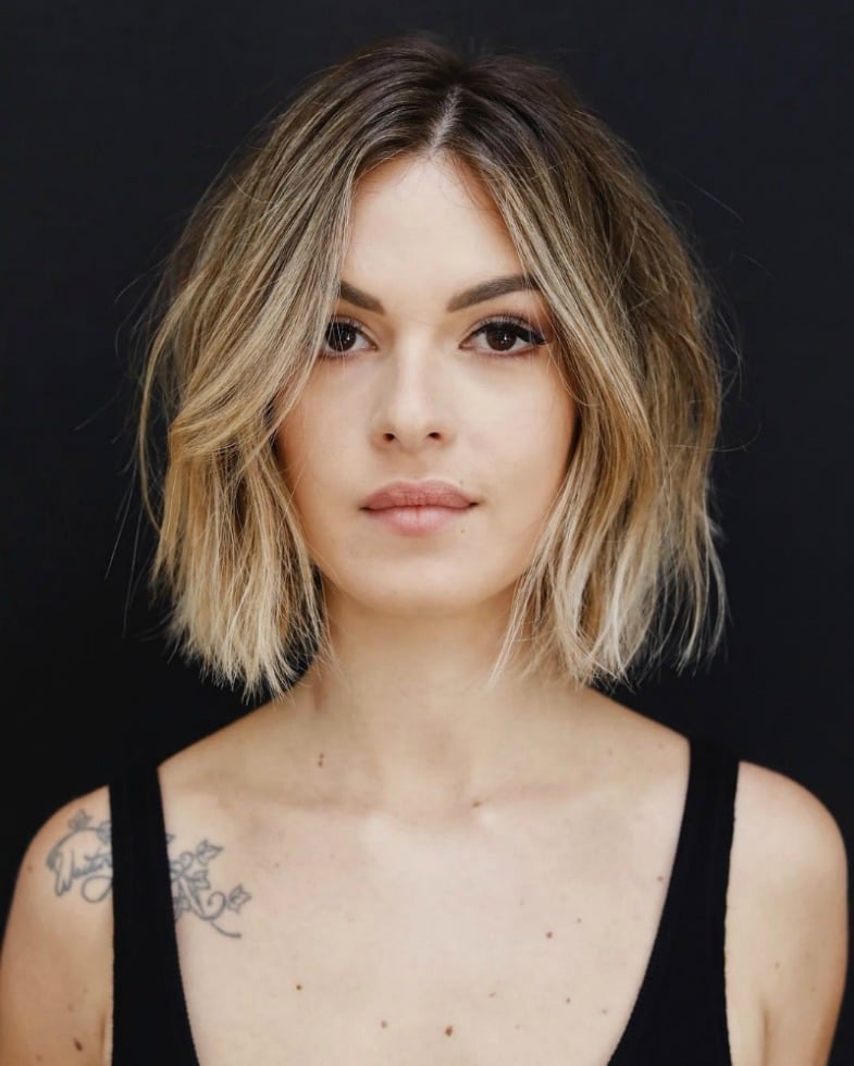Choppy Bob With Blonde Root Shadow — Classy Choppy Bob Haircuts