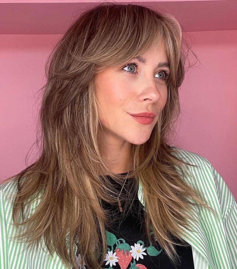 Mid-Back Long Choppy Layers With Face Framing, Close-Up Take Mid-Back Long Choppy Layers With Face Framing, Close-Up Take — Classy Choppy Layers