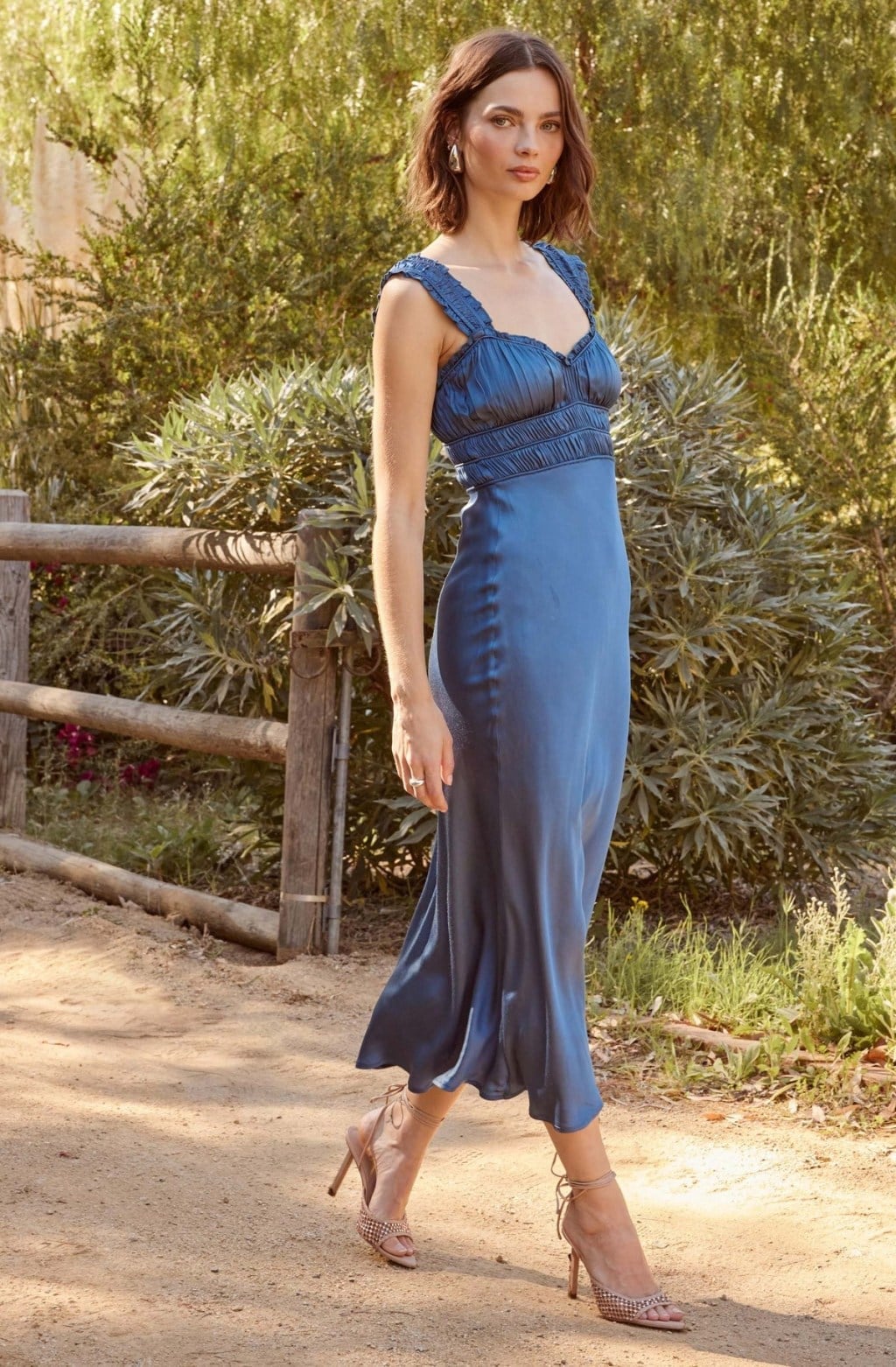 Vibrant Tie-Dye Halter Dress with Satin Sheen and Side Slit — Classy Cocktail Dresses Wedding