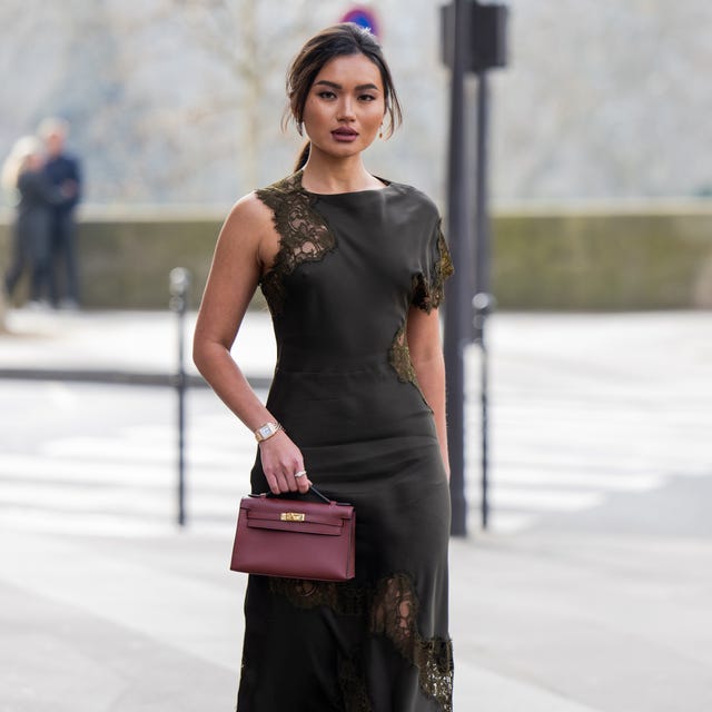 Dark Green Lace-Trimmed Asymmetric Neckline Dress Dark Green Lace-Trimmed Asymmetric Neckline Dress — Classy Cocktail Dresses Wedding Guest