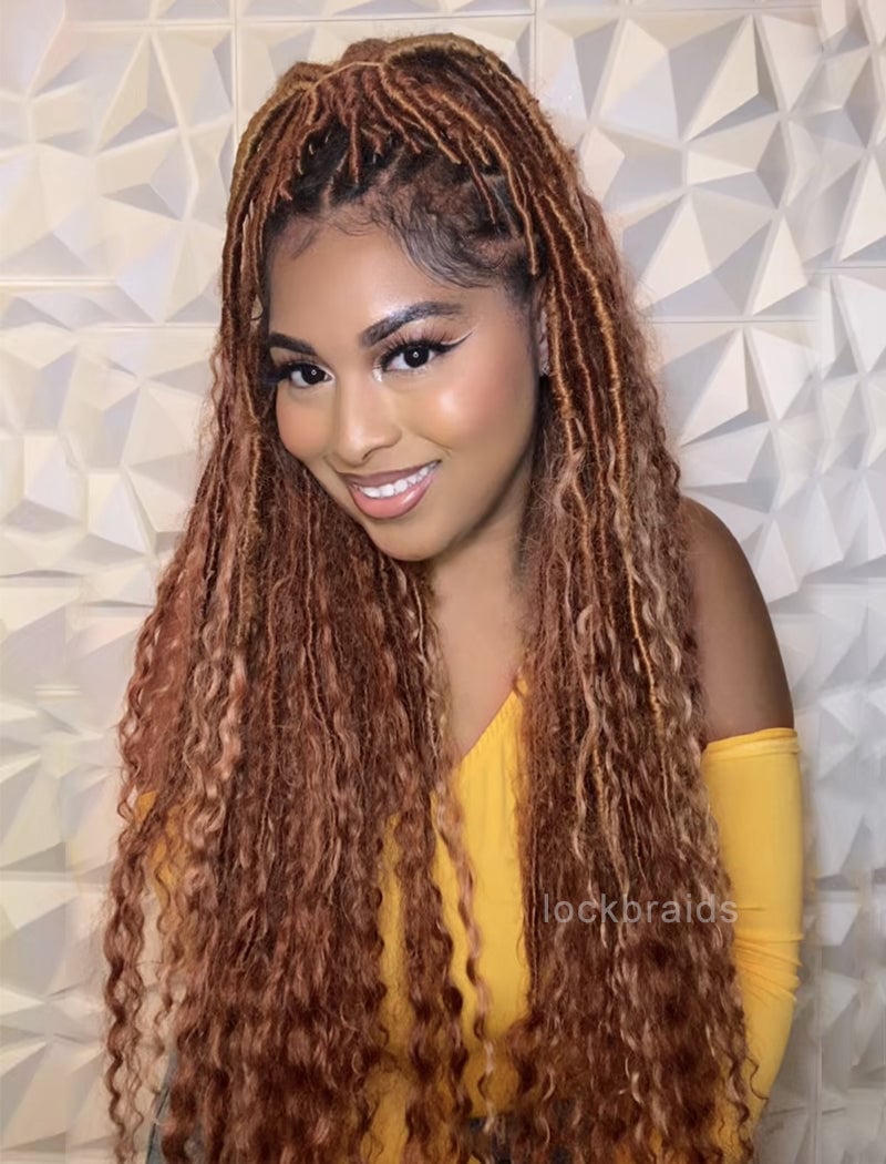 Copper Faux Locs With Blonde Highlights Copper Faux Locs With Blonde Highlights — Classy Color Locs