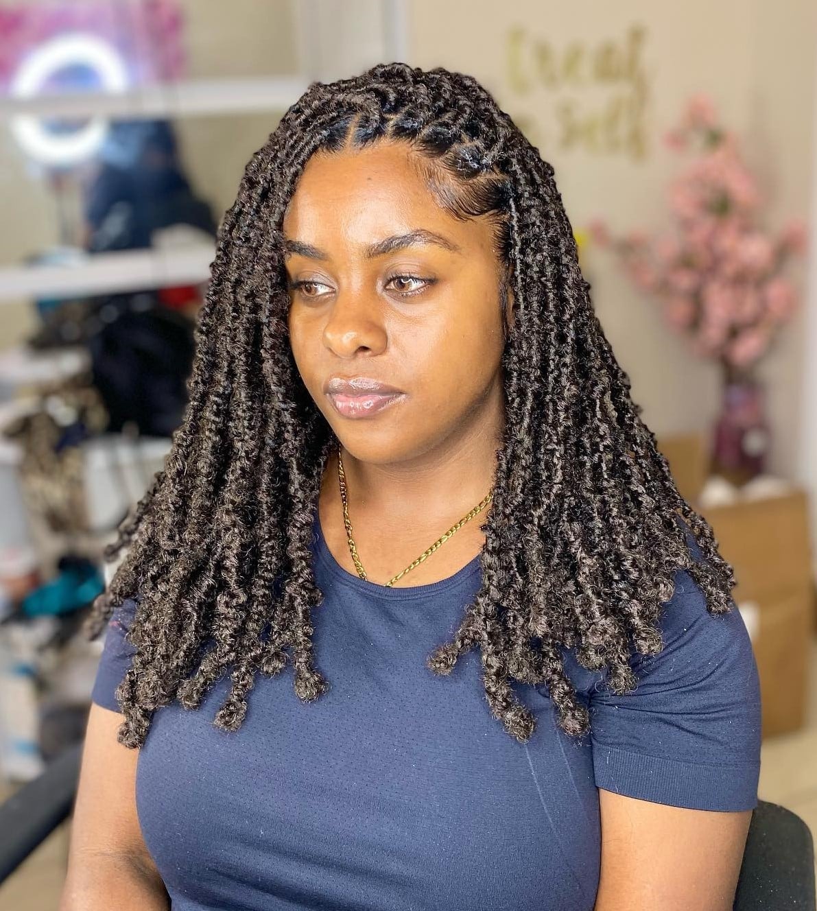 Shoulder Length Dark Brown Butterfly Locs Shoulder Length Dark Brown Butterfly Locs — Classy Color Locs