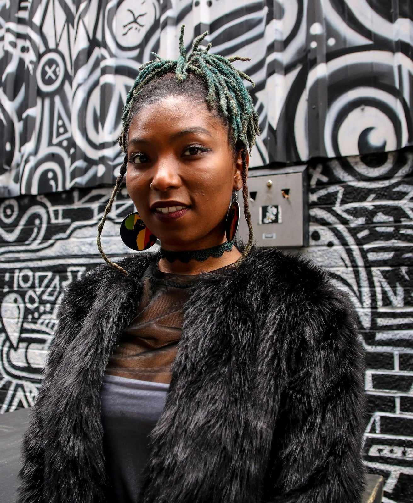 Teal and Black Shoulder Length Locs, Coily Teal and Black Shoulder Length Locs, Coily — Classy Color Locs