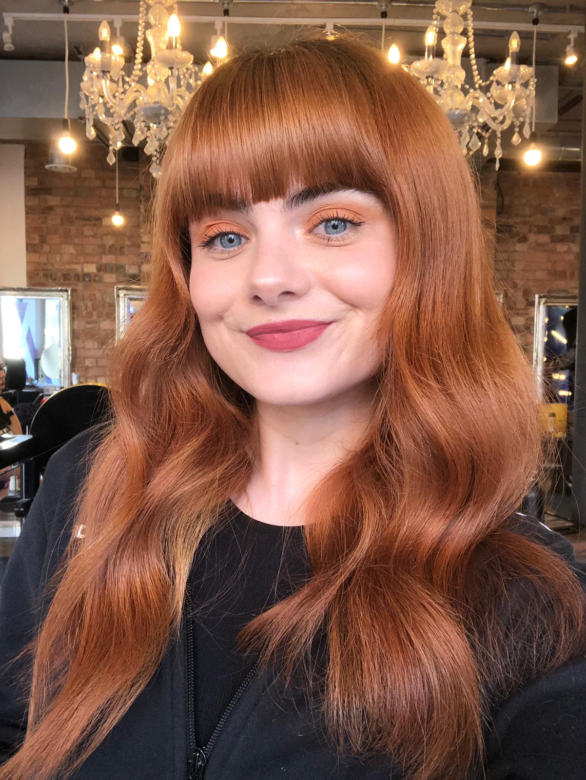 Mid-Back Straight Blowout In Deep Copper — Classy Copper Hair Color