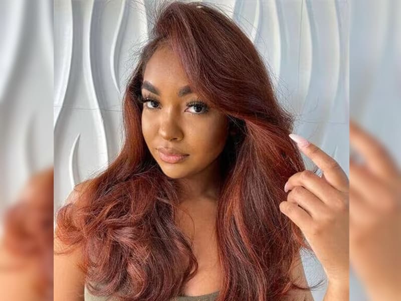 Copper Highlights On Dark Brown Base — Classy Copper Hair on Black Women