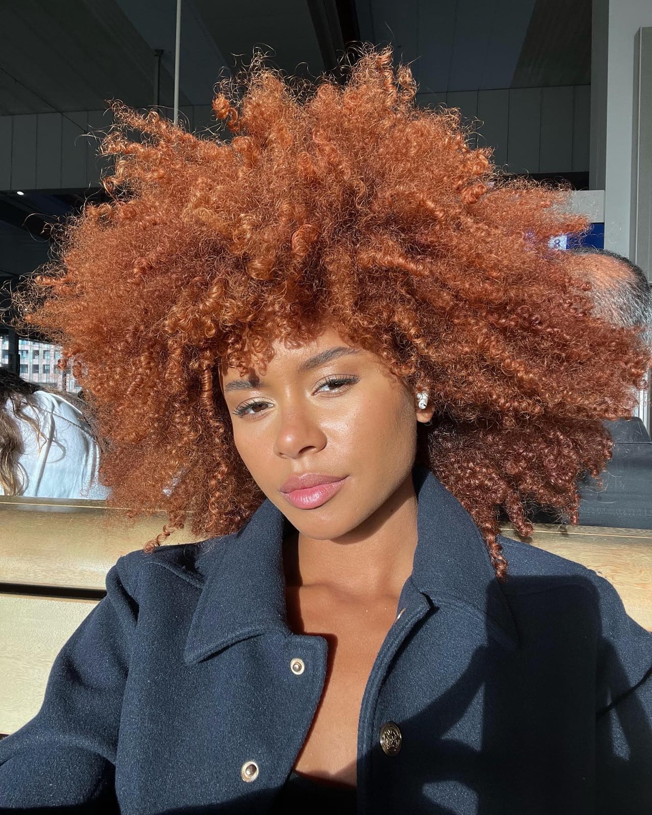 Rich Copper Short Coily Afro — Classy Copper Hair on Black Women