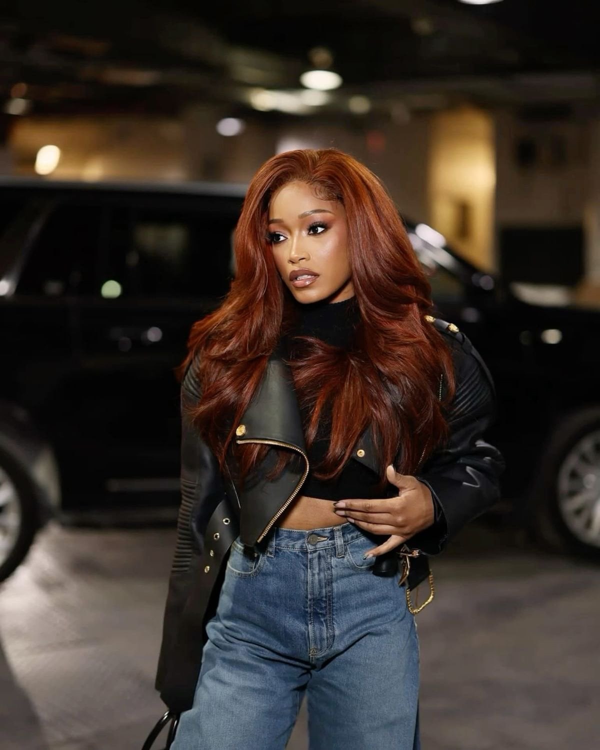 Vibrant Rich Copper Mid-Back Layers — Classy Copper Hair on Black Women