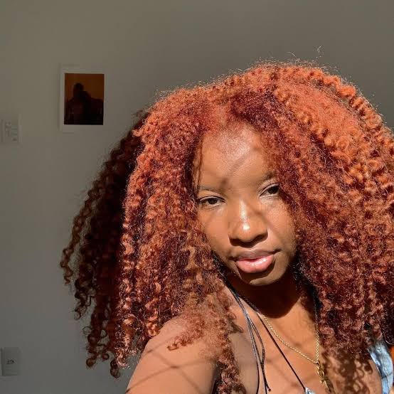 Thick Curly Mid-Back Copper With Darker Undertones — Classy Copper Hair on Black Women