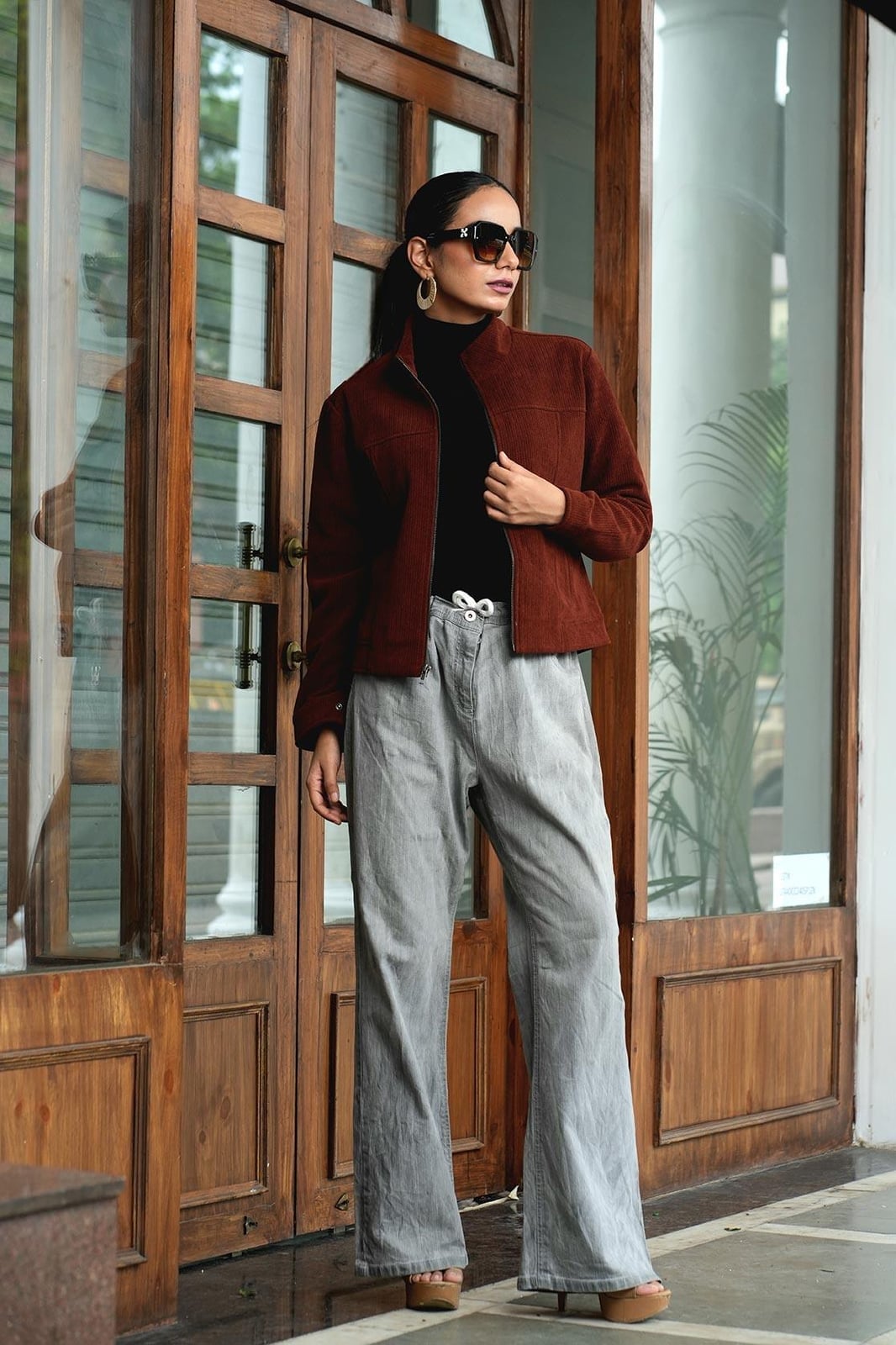 Rust Brown Corduroy Jacket With Gray Pants Rust Brown Corduroy Jacket With Gray Pants — Classy Corduroy Jacket Outfits