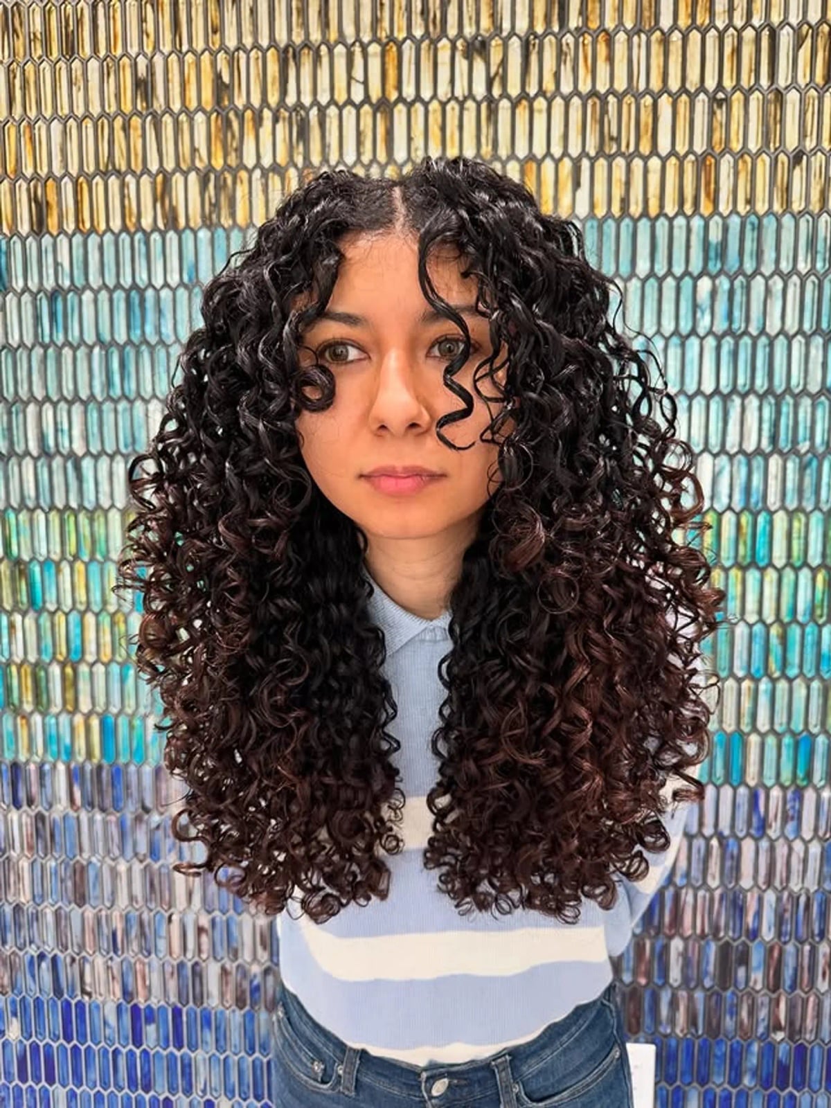 Dark Brown Collarbone Layers With Balayage Dark Brown Collarbone Layers With Balayage — Classy Curly Hair Layers