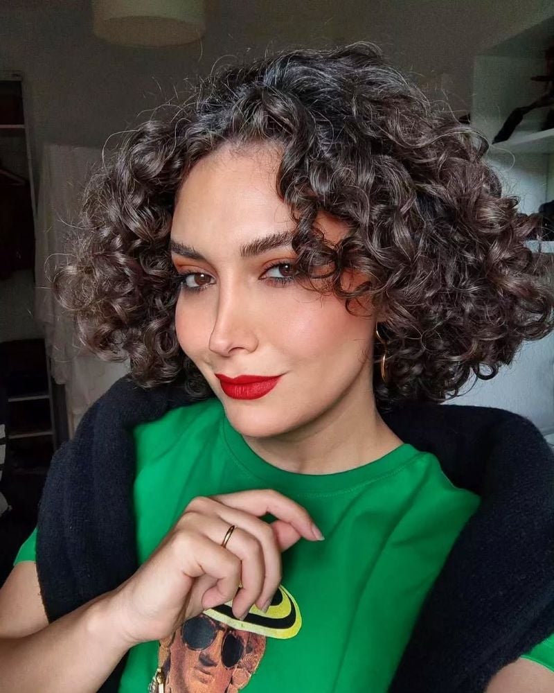 Curly Bob With Gray Highlights Curly Bob With Gray Highlights — Classy Curly Haircuts