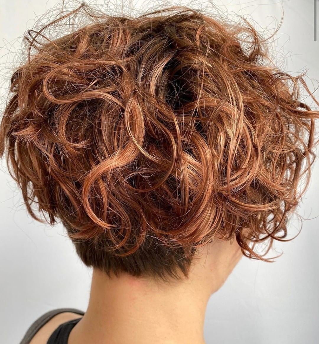 Dark Brown Pixie With Blonde Balayage Dark Brown Pixie With Blonde Balayage — Classy Curly Pixies