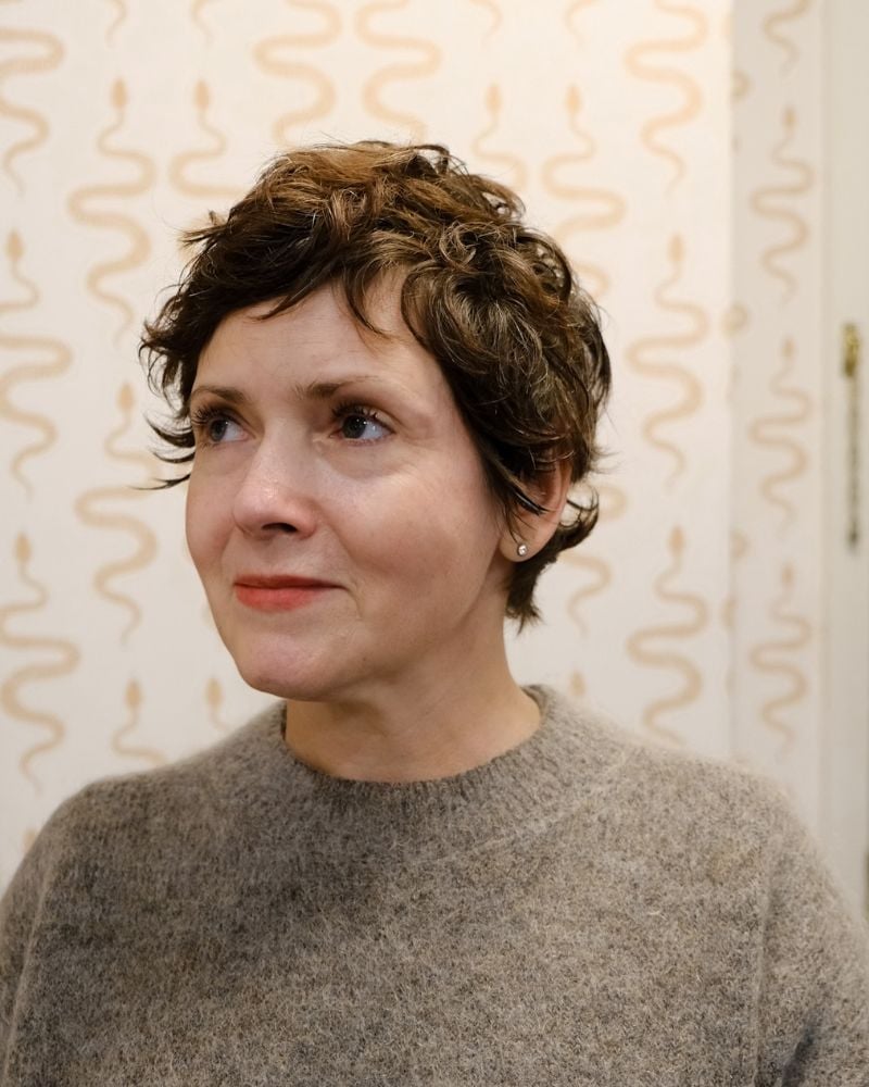 Brown And Silver Pixie With Wispy Bangs Brown And Silver Pixie With Wispy Bangs — Classy Curly Pixies
