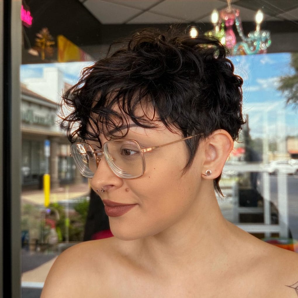 Fine Black Pixie With Short Length Fine Black Pixie With Short Length — Classy Curly Pixies
