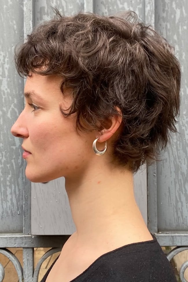 Layered Gray Brown Pixie Layered Gray Brown Pixie — Classy Curly Pixies