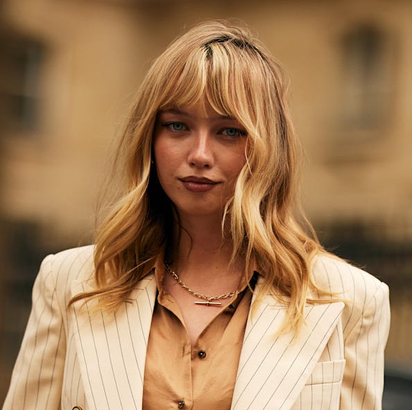 Chin Length French Bob With Blunt Bangs, Light Brown — Classy Cut Bangs