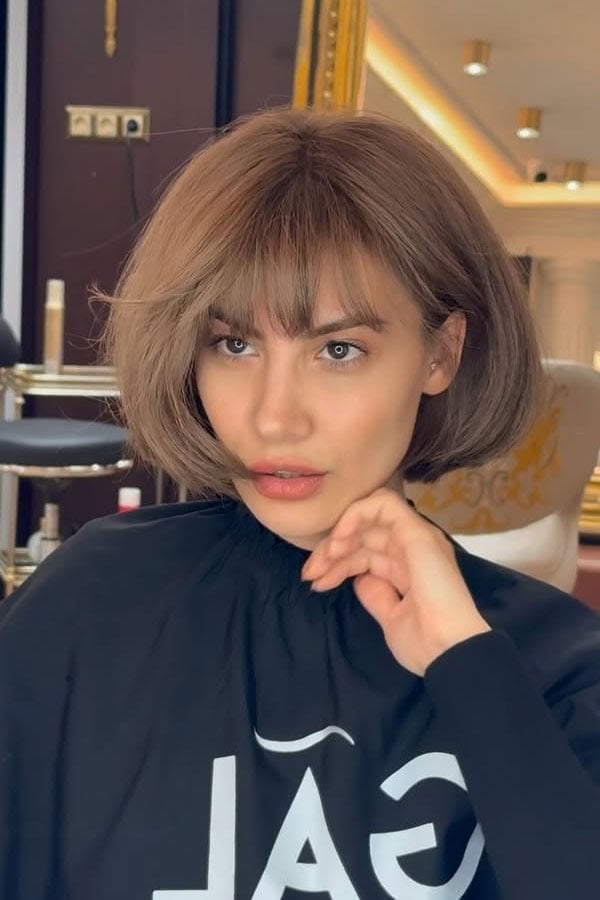 Chin Length Bob With Soft Fringe — Classy Cut Bangs
