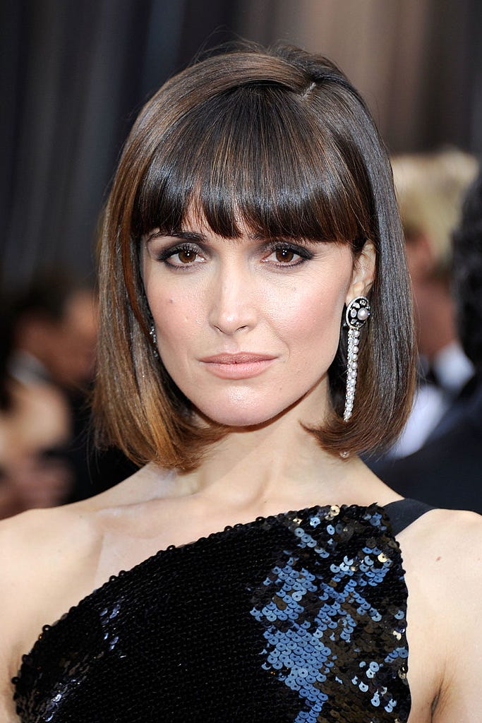 Chin Length Blunt Bob With Short Blunt Bangs, Straight — Classy Cut Bangs