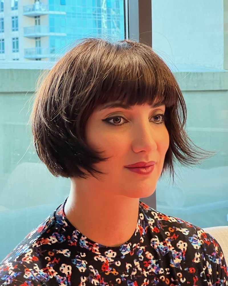 Ear-Length French Bob With Wispy Bangs Ear-Length French Bob With Wispy Bangs — Classy Cut Bob