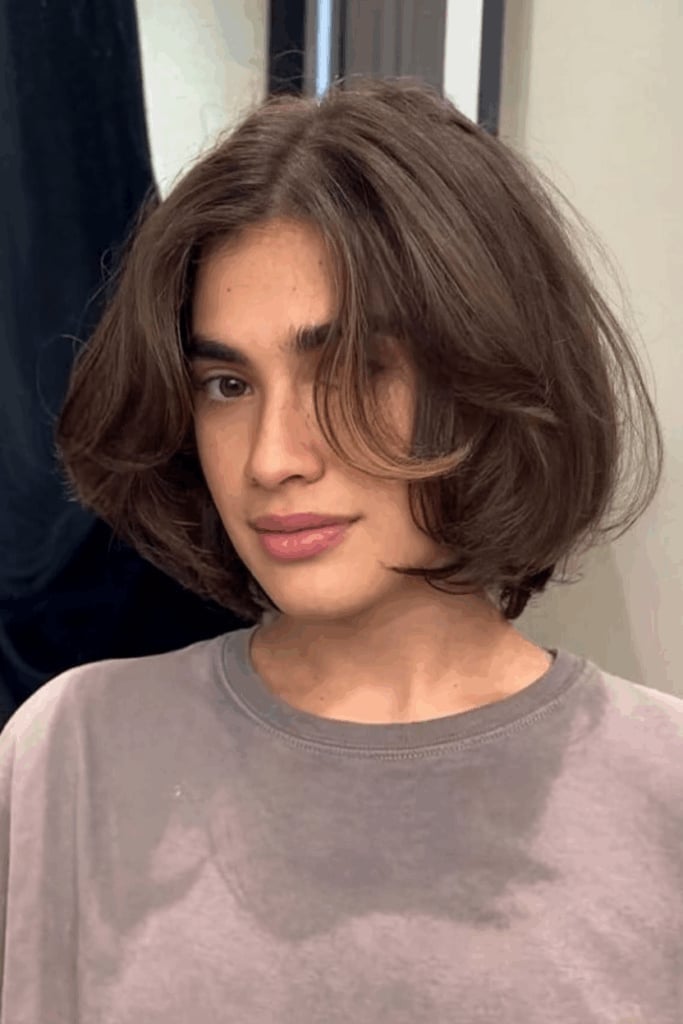 Medium Brown Layered Bob With Volume Medium Brown Layered Bob With Volume — Classy Cut Bob
