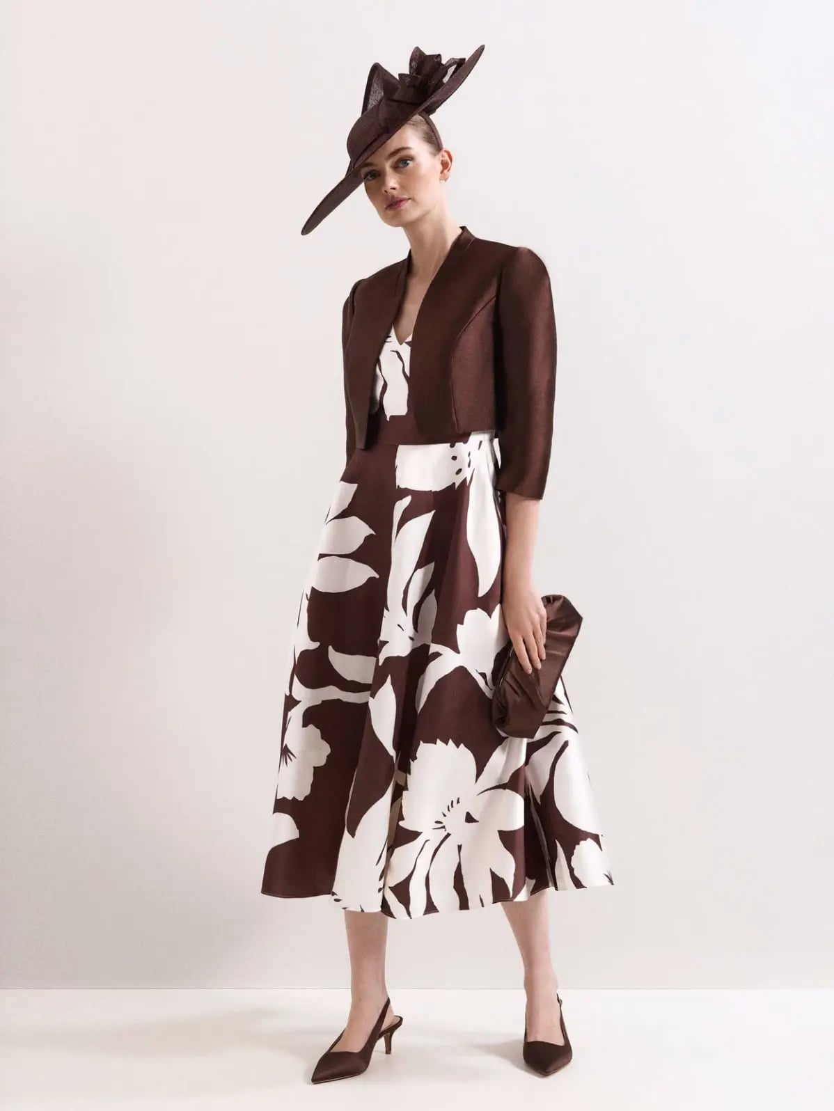 Floral Midi Dress With Cropped Jacket Floral Midi Dress With Cropped Jacket — Classy Dress Up Day Ideas