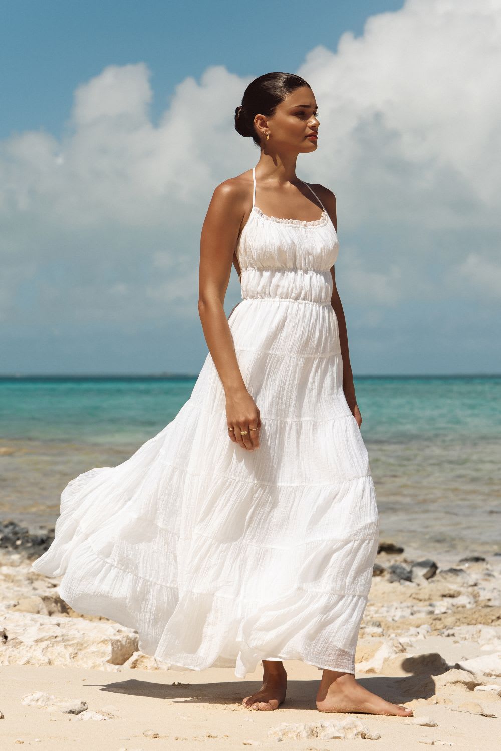 White Tiered Cotton Maxi Dress White Tiered Cotton Maxi Dress — Classy Dress Up Day Ideas