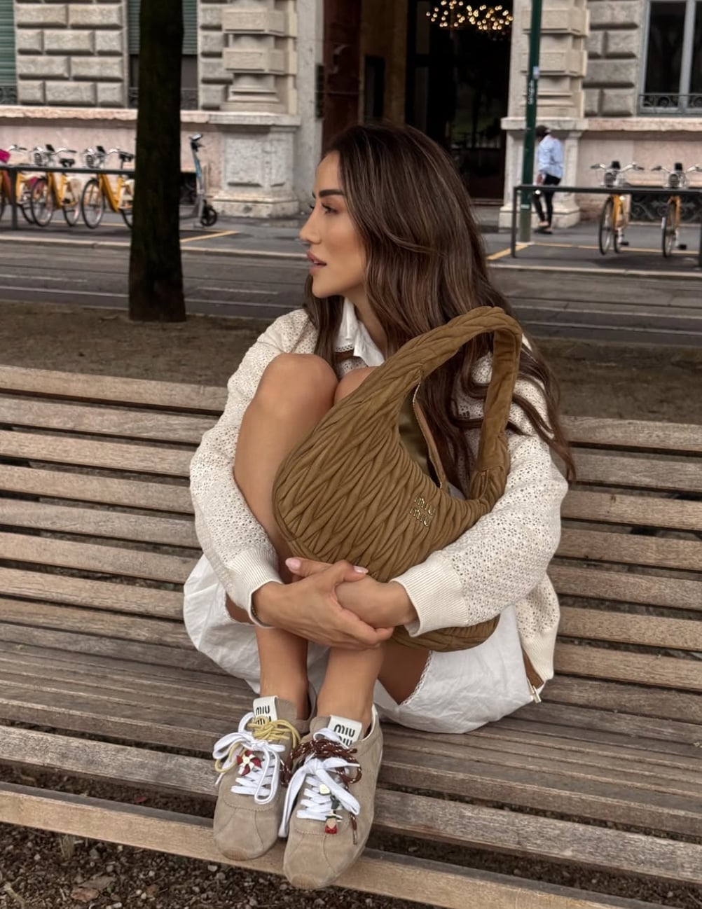White Open Knit Cardigan Over White Shirt White Open Knit Cardigan Over White Shirt — Classy Dress with Cardigan