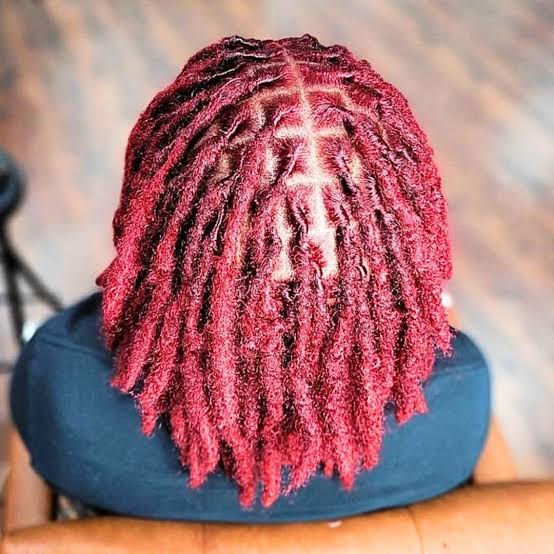 Shoulder Length Vibrant Red Locs — Classy Dyed Locs