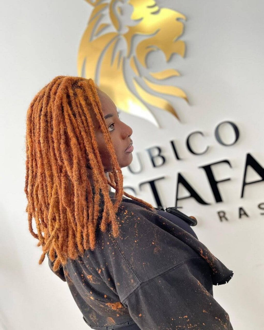 Mid-Back Vibrant Copper Orange Locs — Classy Dyed Locs